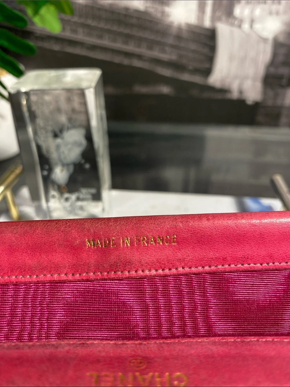 Authentic CHANEL COCO Mark Pink Caviar Skin Flap Purse